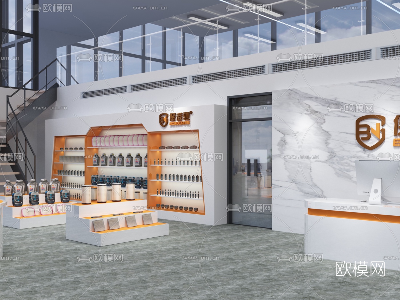 现代汽车维修店免费3d模型下载（渲染图7）