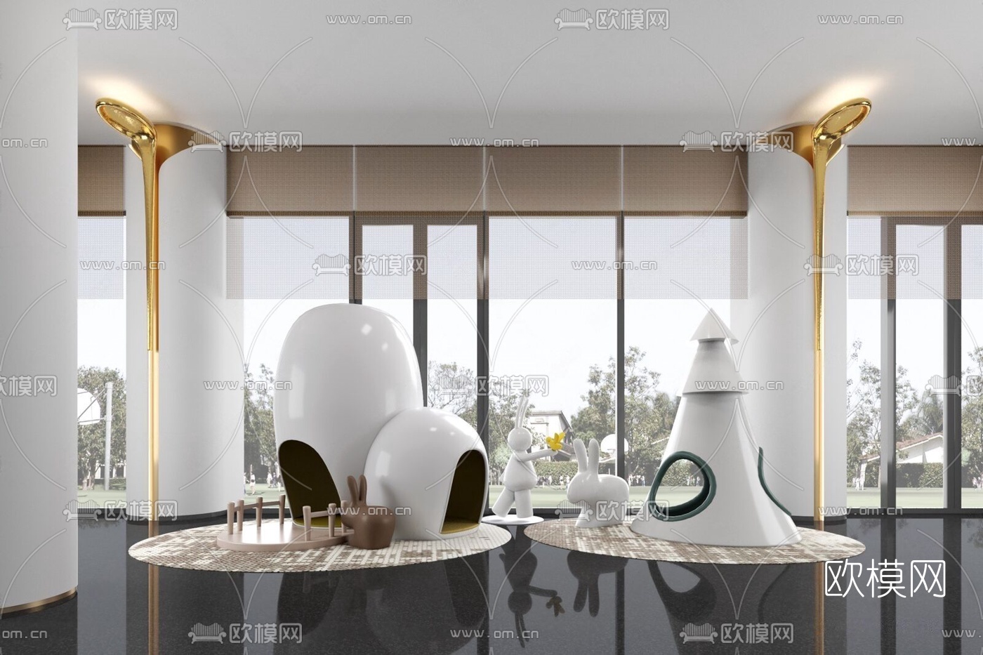 现代售楼处儿童娱乐区3d模型