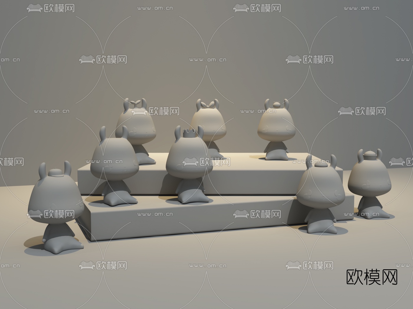 北欧小白兔公仔玩偶3d模型下载（渲染图4）