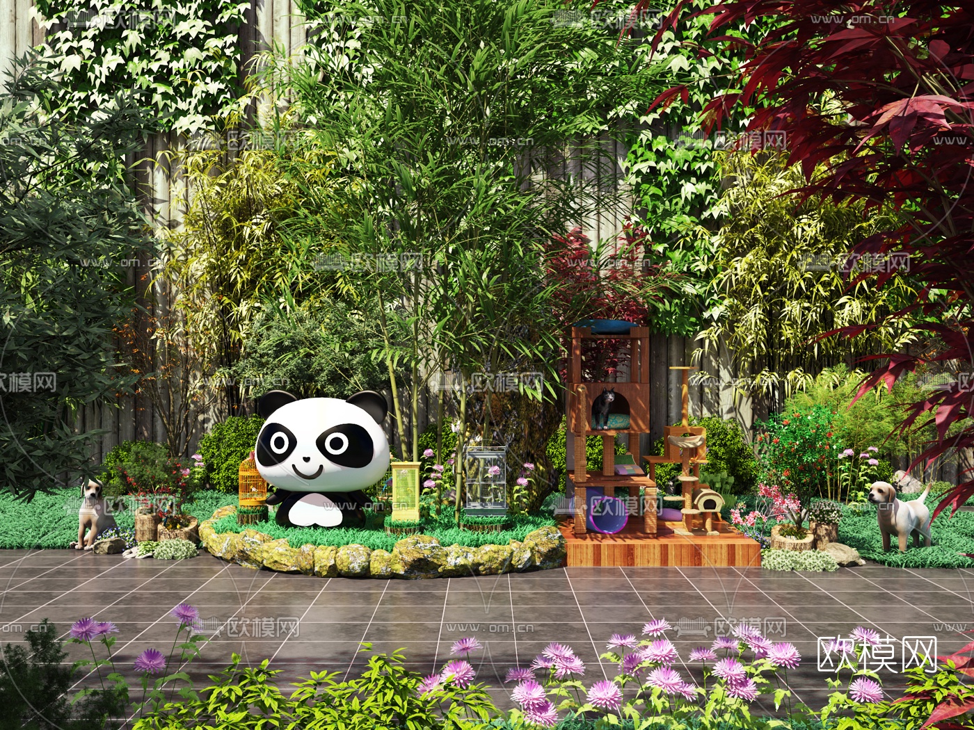 自然风绿植园艺小品3d模型