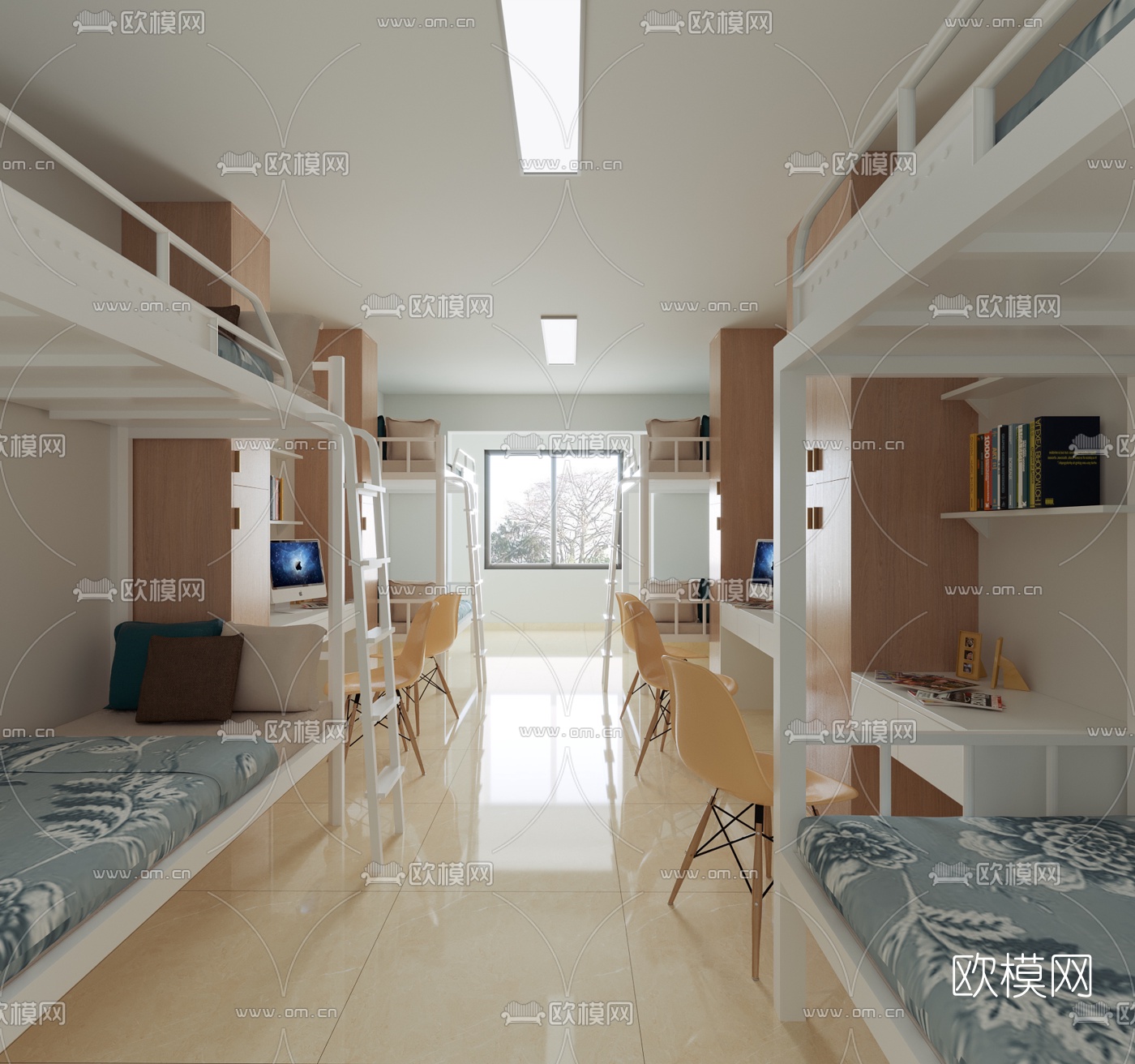 现代学生宿舍3d模型