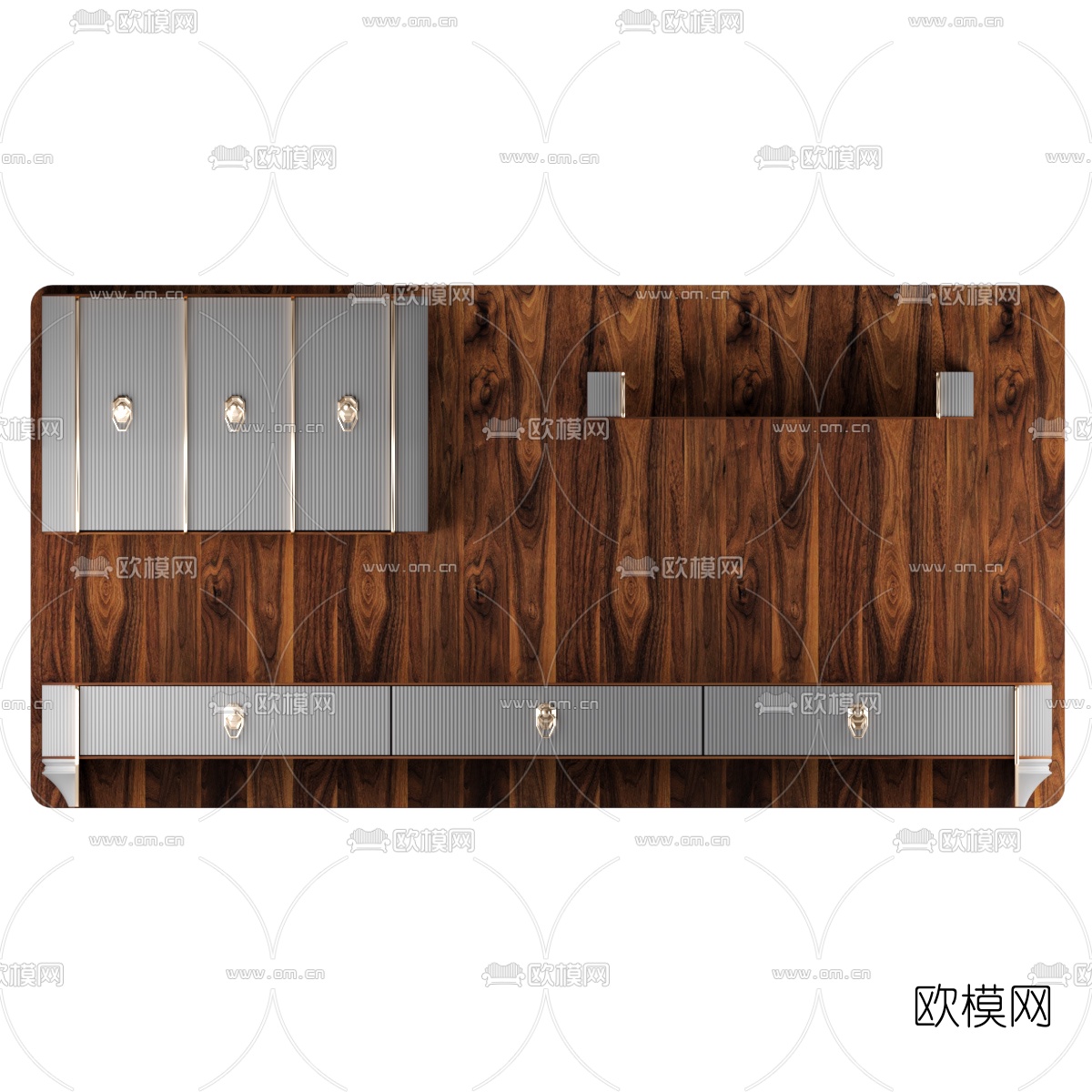 现代一体式电视柜3d模型