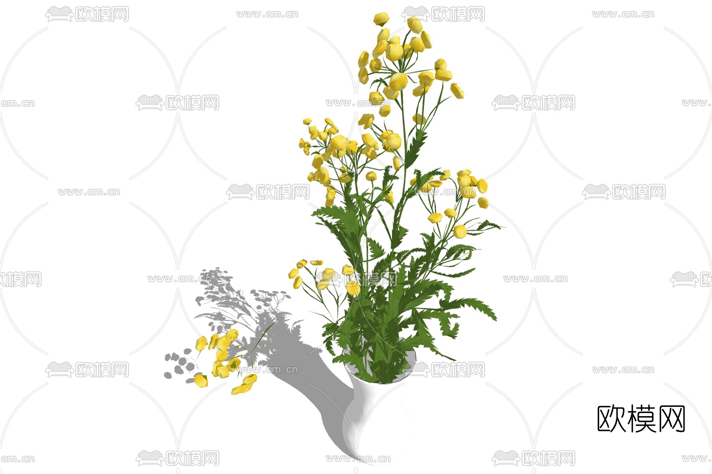 现代花瓶花卉免费su模型下载