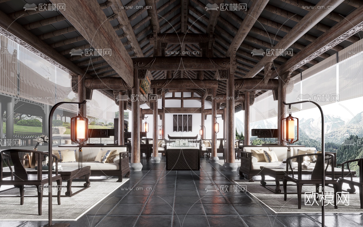 元禾大千 南宁建发央著销售中心3d模型下载（渲染图1）