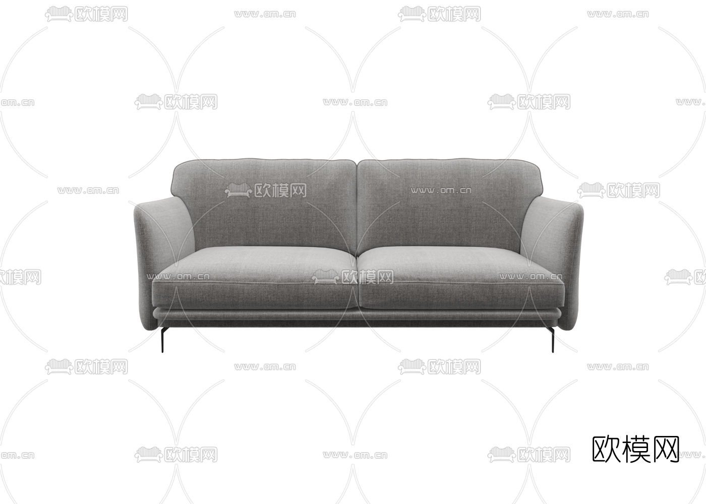 现代布艺双人沙发su模型下载（渲染图1）