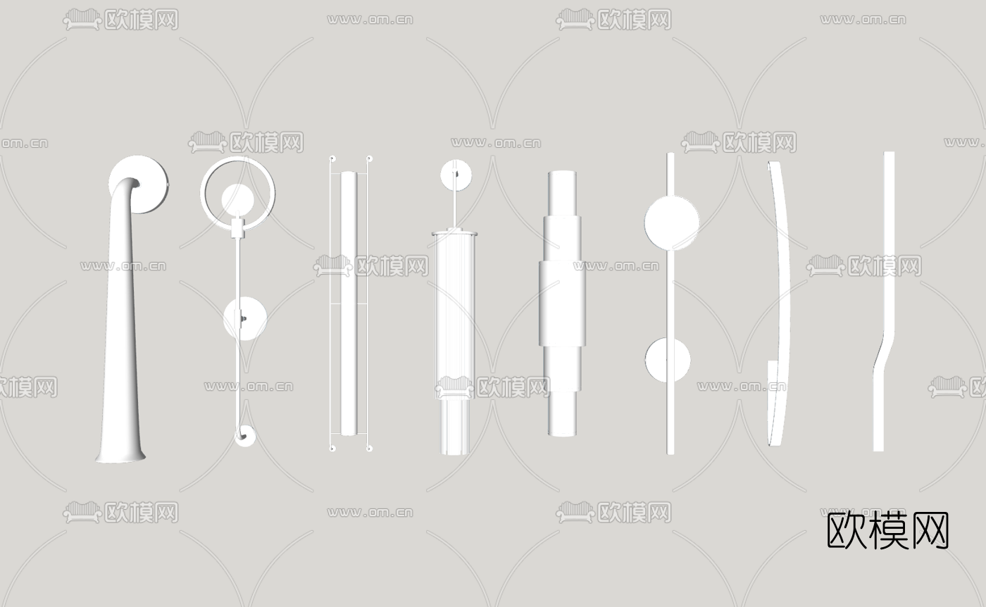 现代金属壁灯su模型下载（渲染图3）