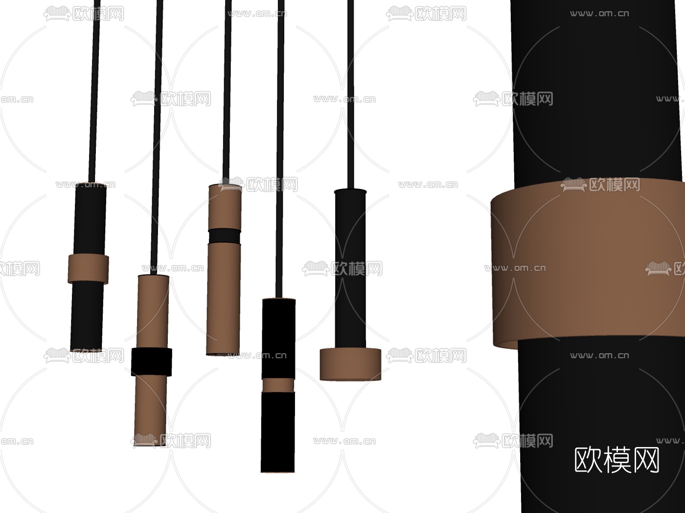 现代轻奢吊灯su模型下载（渲染图2）