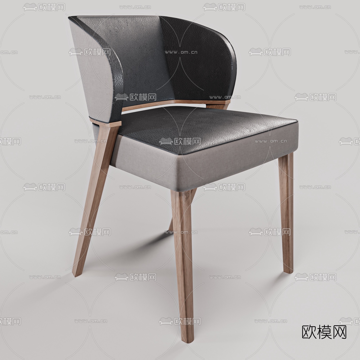 现代皮革单人椅免费3d模型下载（渲染图1）