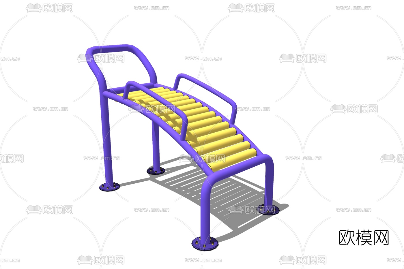 现代户外健身器材免费su模型下载