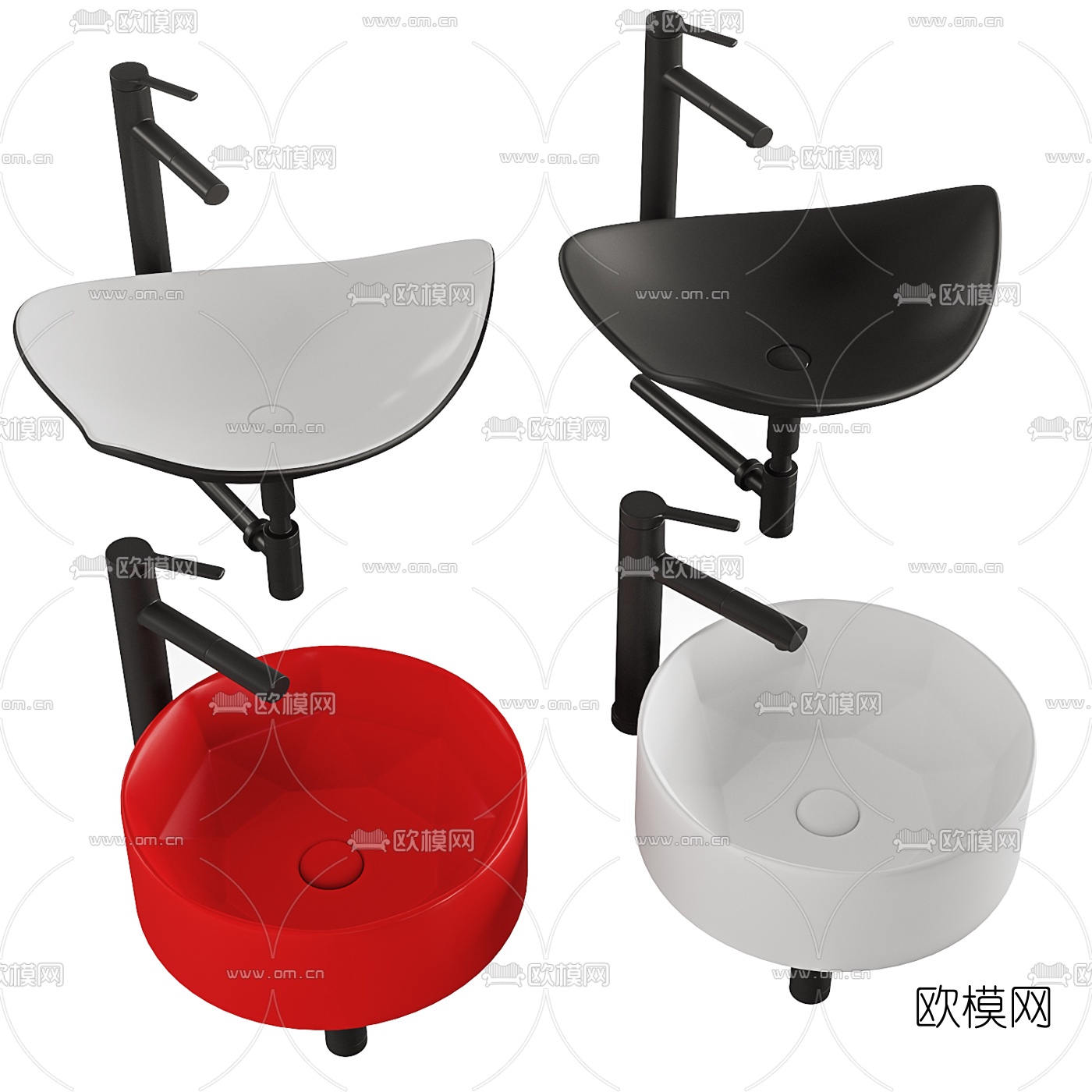 现代洗手盆台盆3d模型下载