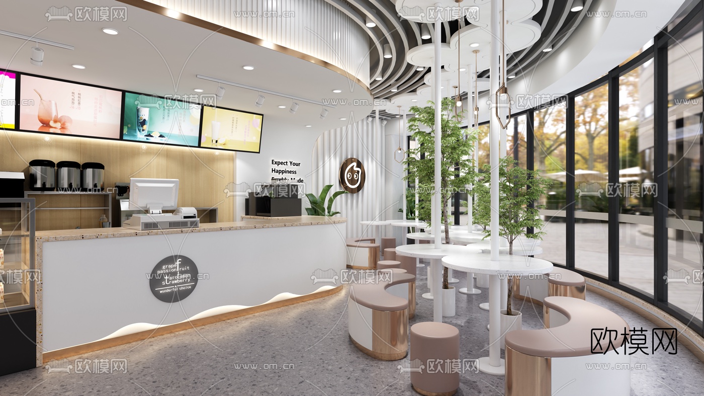 现代CoCo奶茶店3d模型