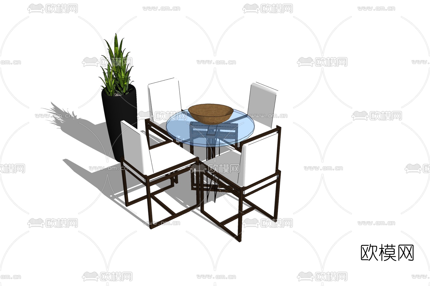 现代休闲桌椅免费su模型下载