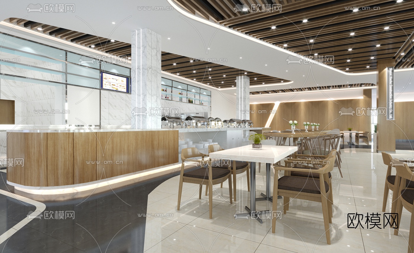 北欧简约快餐厅3d模型下载（渲染图3）