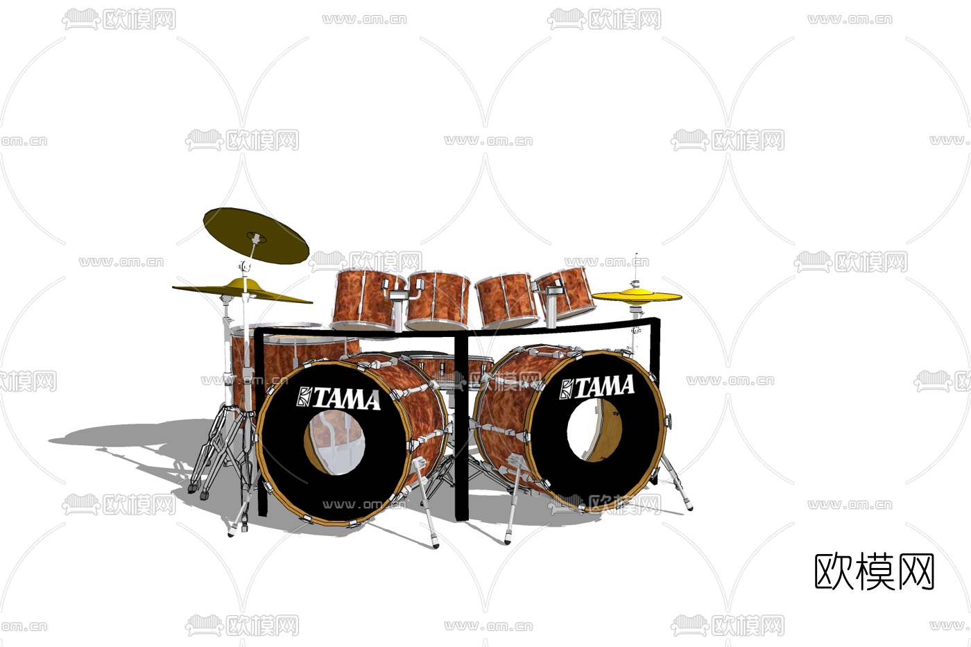 现代架子鼓免费su模型下载