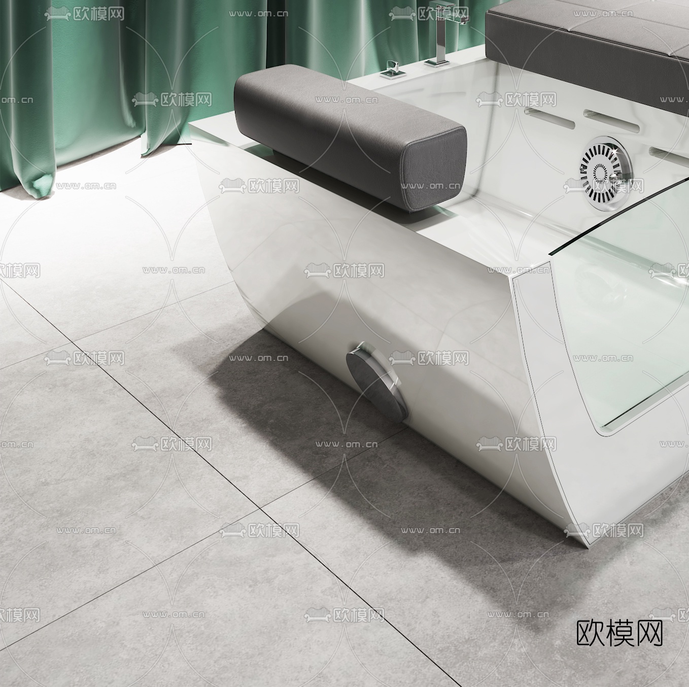 现代美容美发沐足椅3d模型下载（渲染图3）