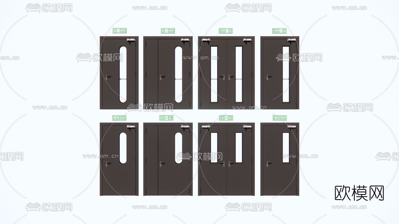 现代安全门 消防门 su模型下载