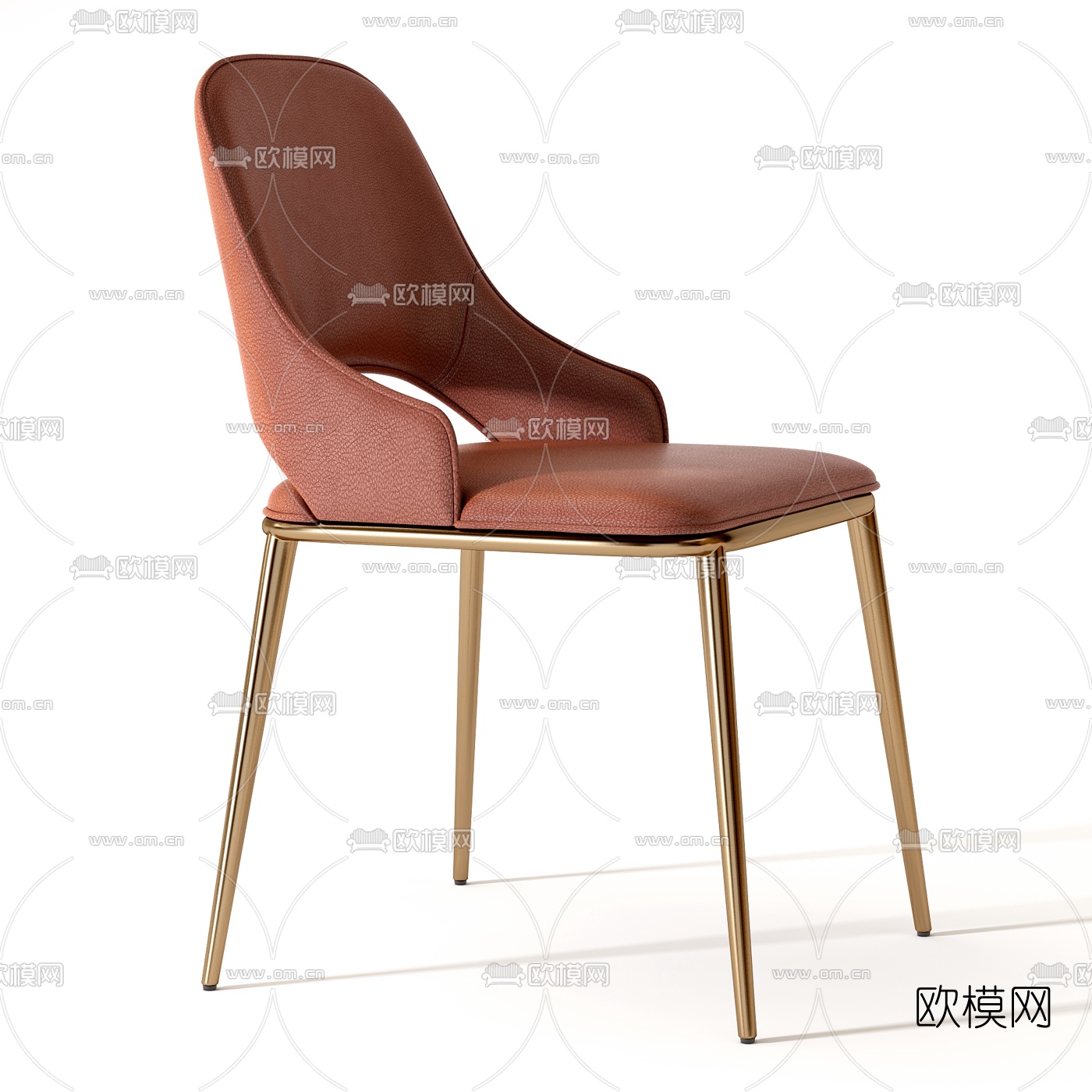 现代轻奢皮革单椅3d模型下载（渲染图3）