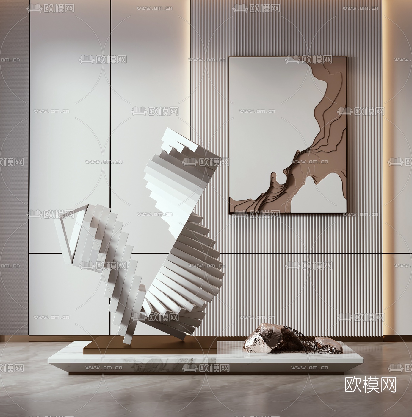 现代抽象艺术雕塑3d模型