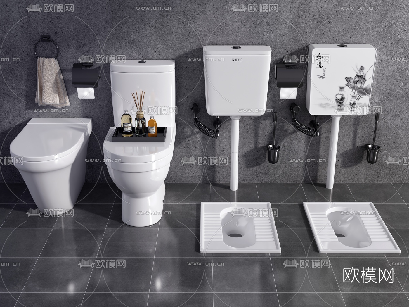 现代马桶蹲便器3d模型