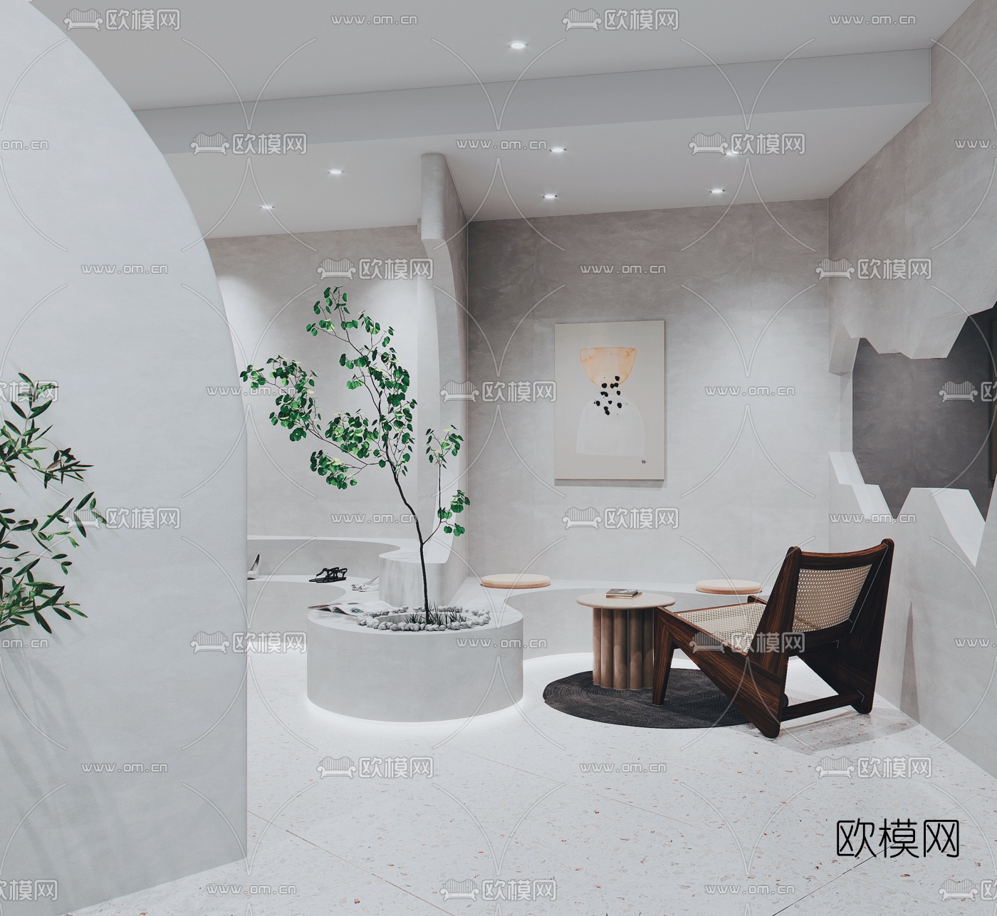 现代女鞋专卖店3d模型