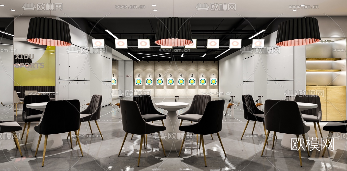 现代射箭馆3d模型下载（渲染图3）