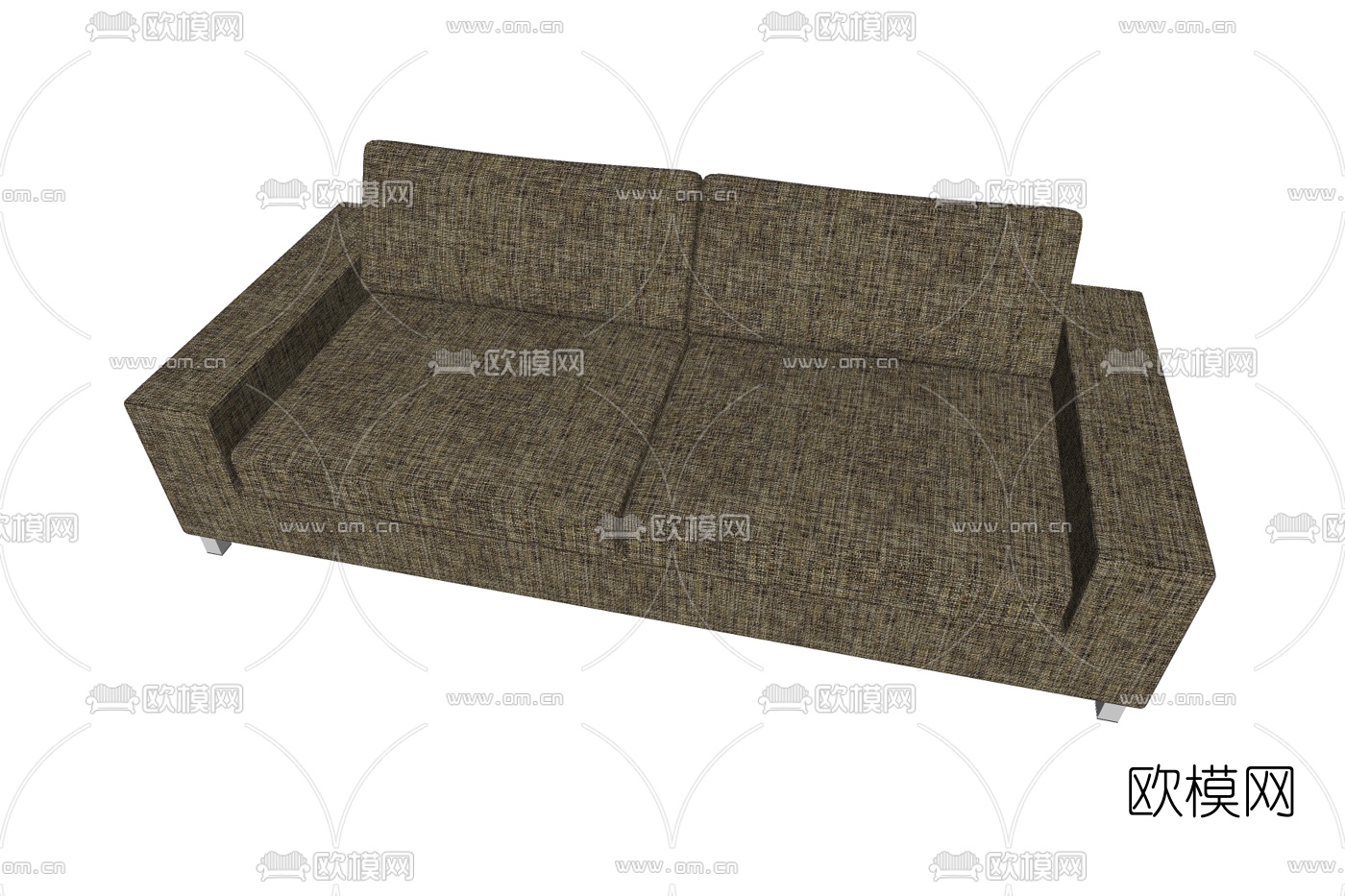 现代布艺双人沙发su模型下载