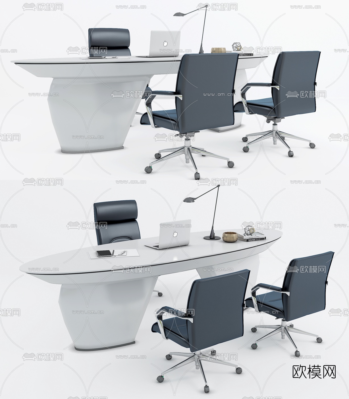 现代办公桌班台桌椅3d模型