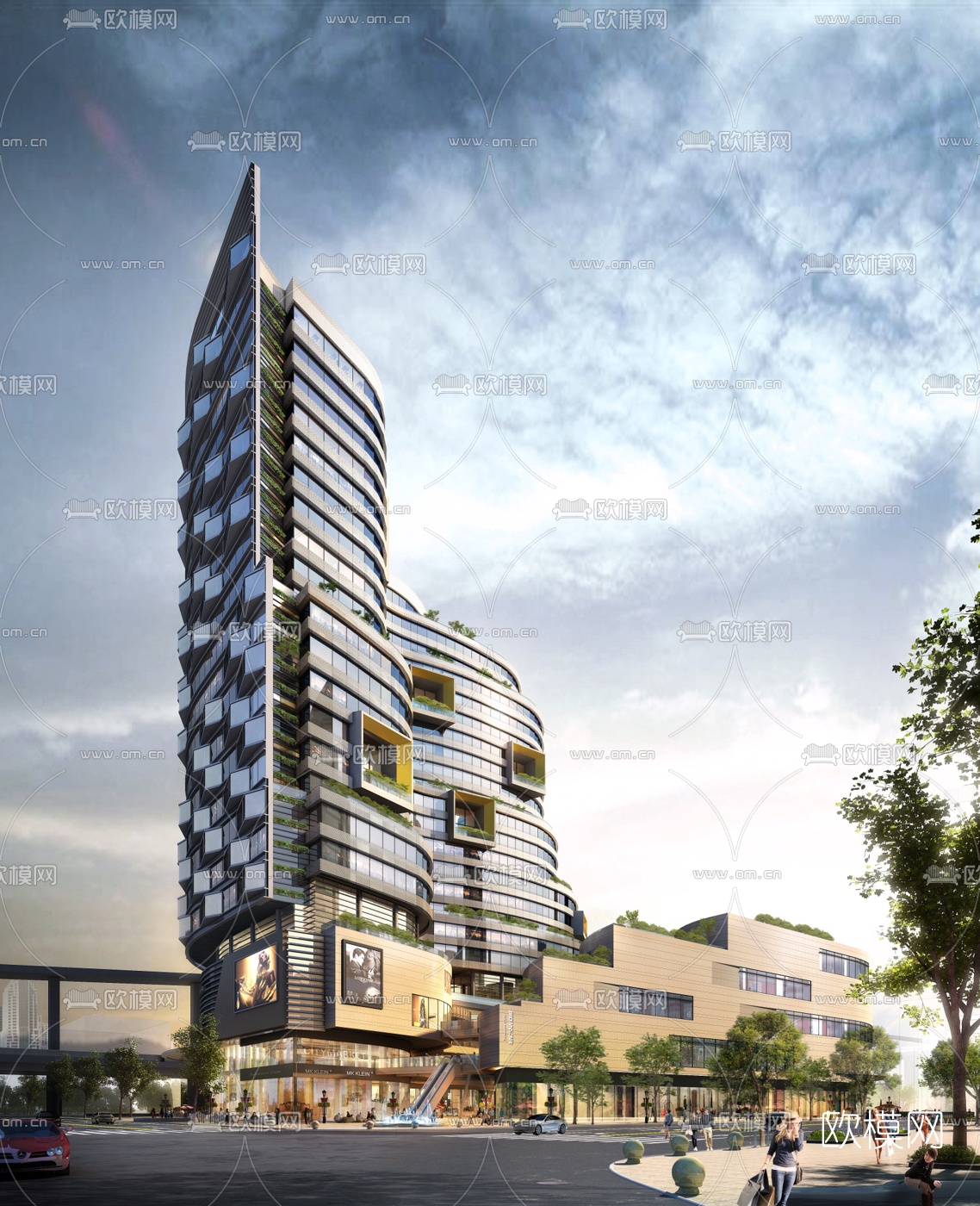 现代商业综合体su模型下载（渲染图8）
