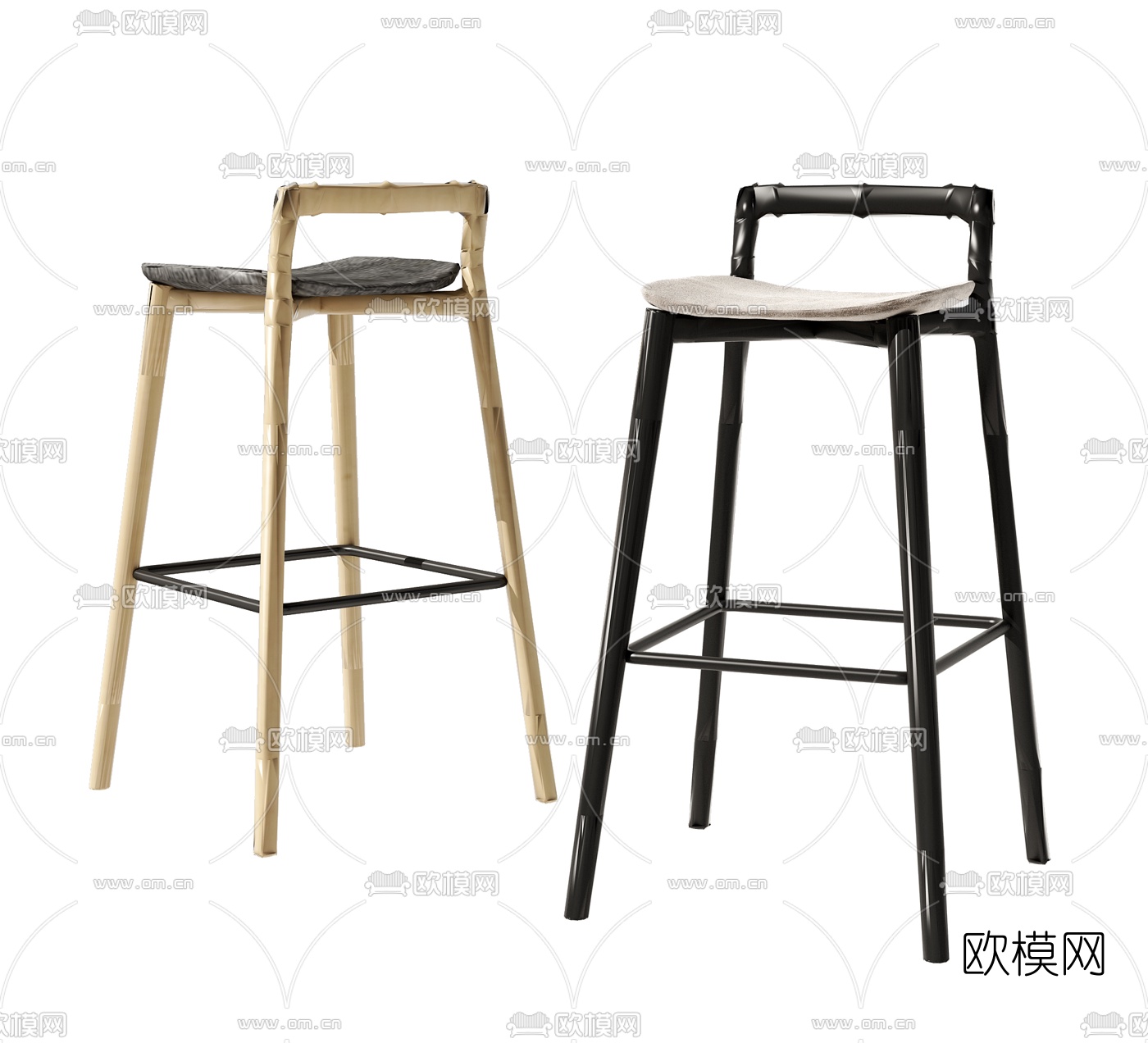 现代吧椅3d模型下载