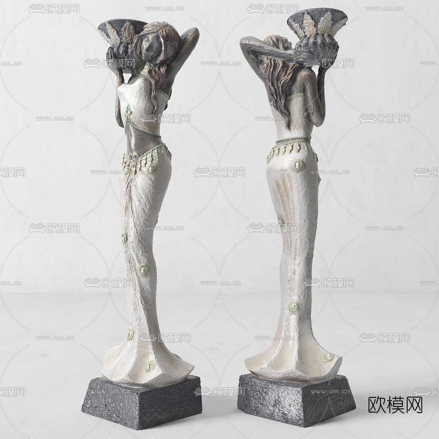 欧式女神石像雕塑3d模型下载