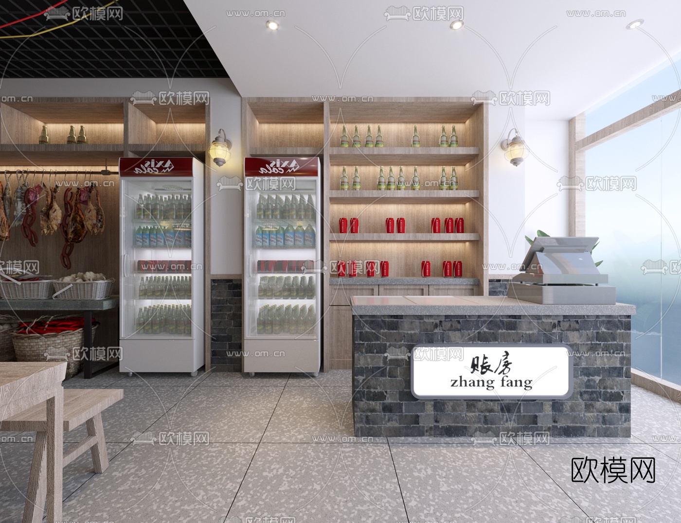 自然风湘菜馆免费3d模型下载（渲染图3）