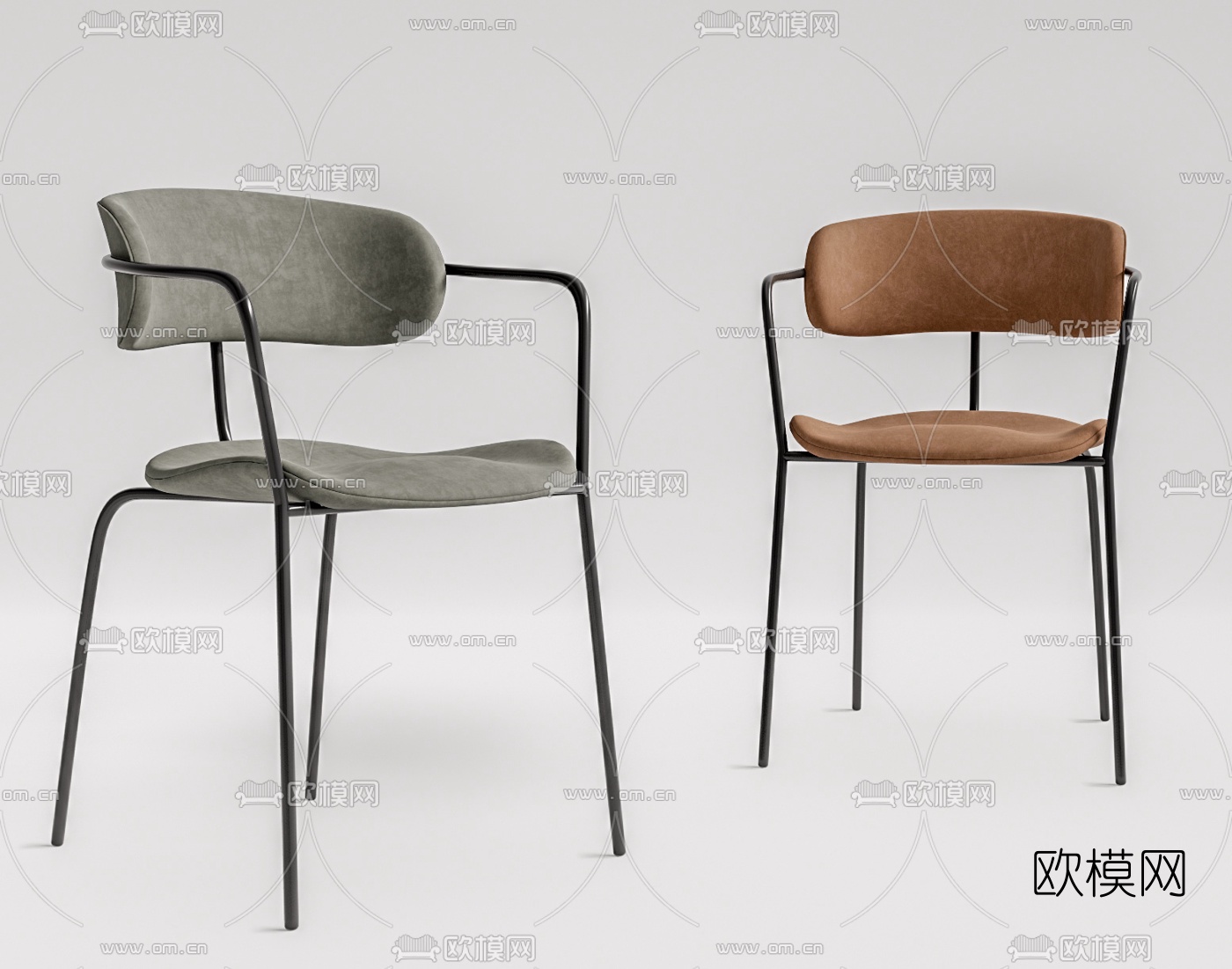 现代布艺单椅su模型下载（渲染图1）