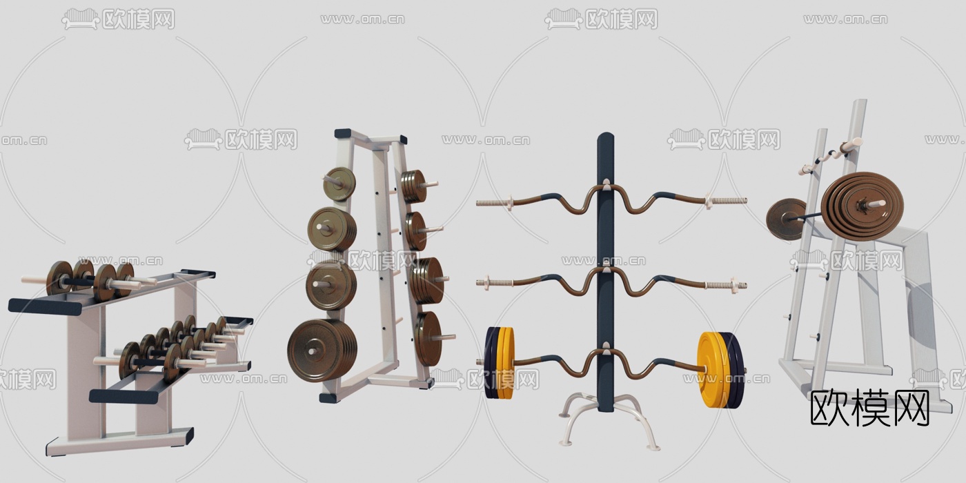 现代健身器材3d模型下载