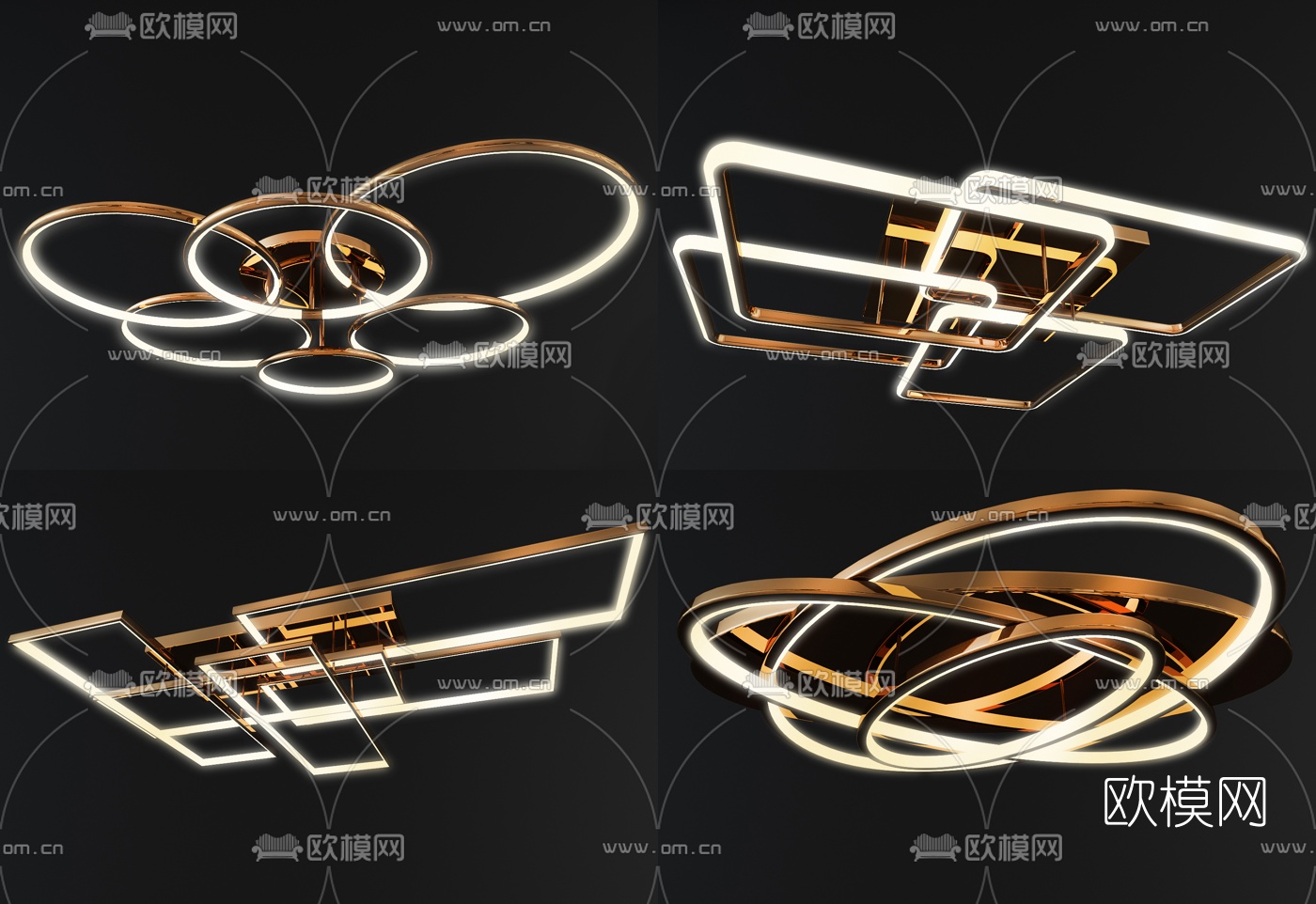 现代轻奢吸顶灯3d模型