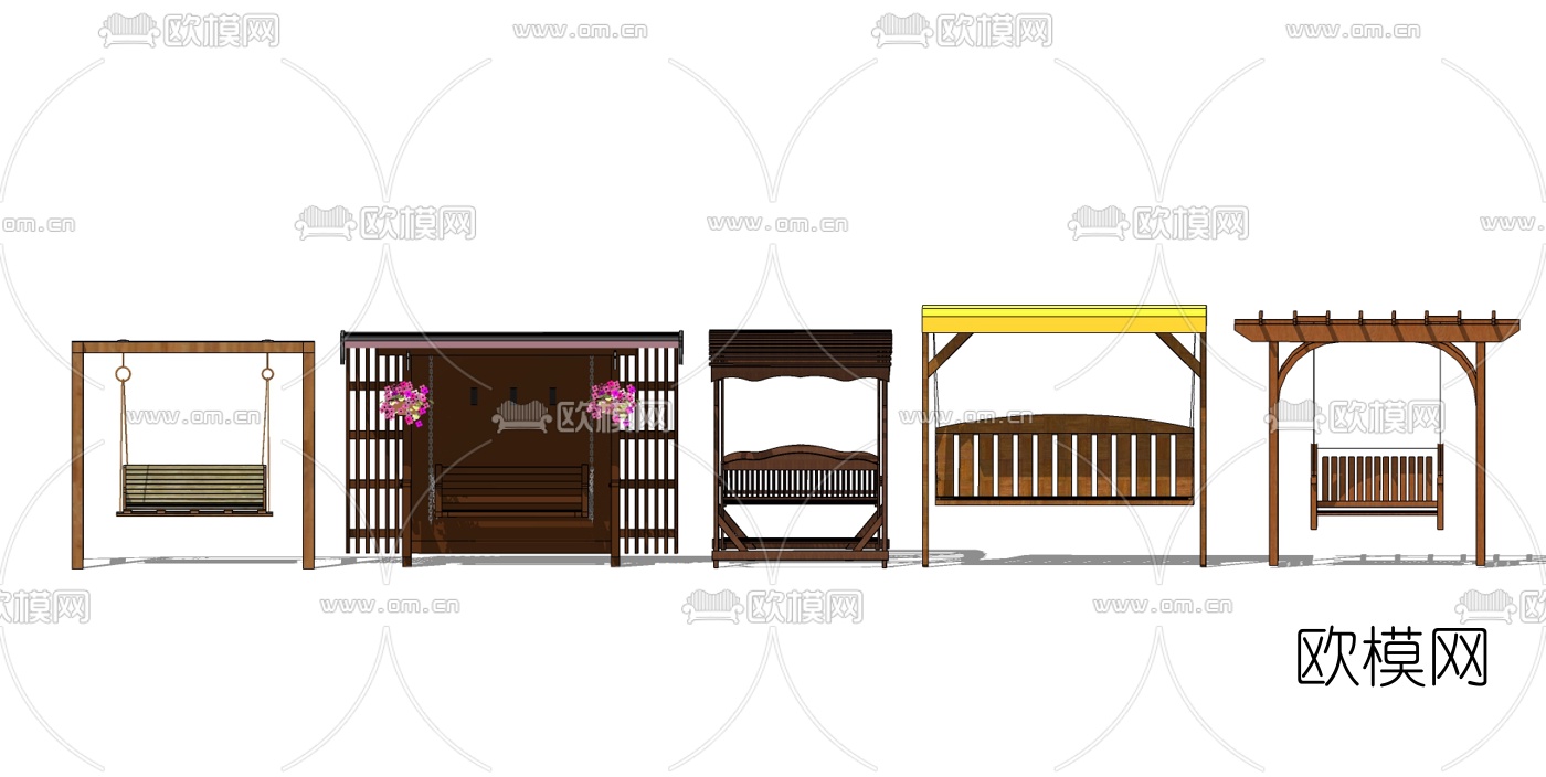 现代秋千椅su模型下载