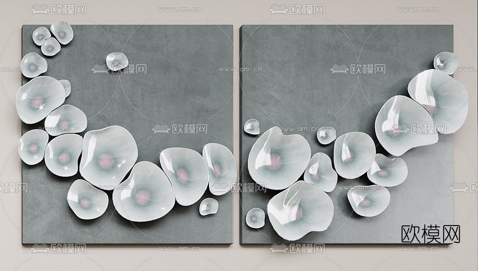 现代墙壁立体挂画3d模型下载(渲染图4)