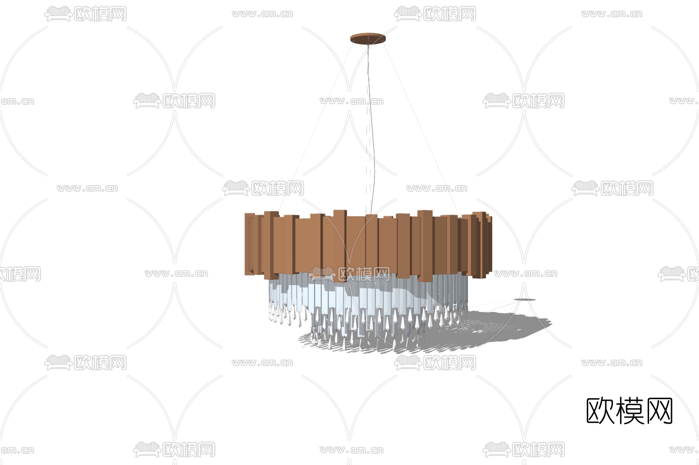 现代金属吊灯su模型下载