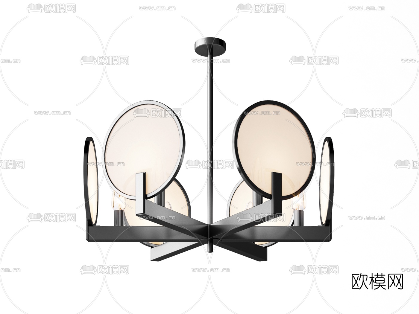 现代轻奢金属吊灯3d模型
