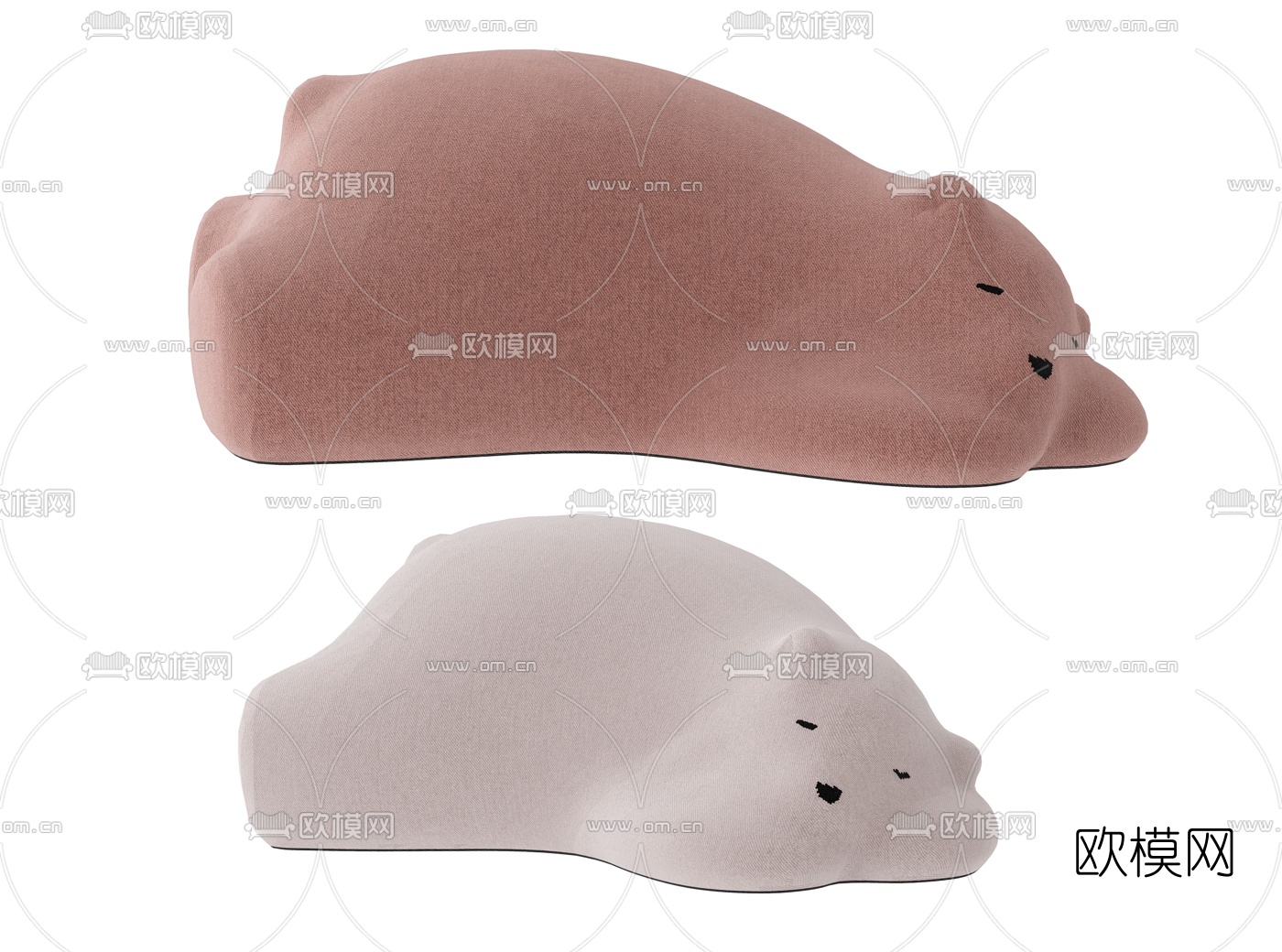 现代布艺布偶熊懒人沙发3d模型下载