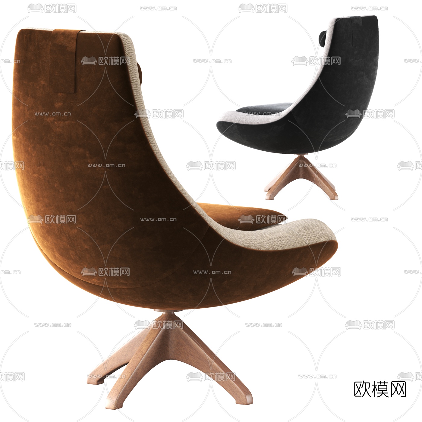 现代布艺躺椅3d模型