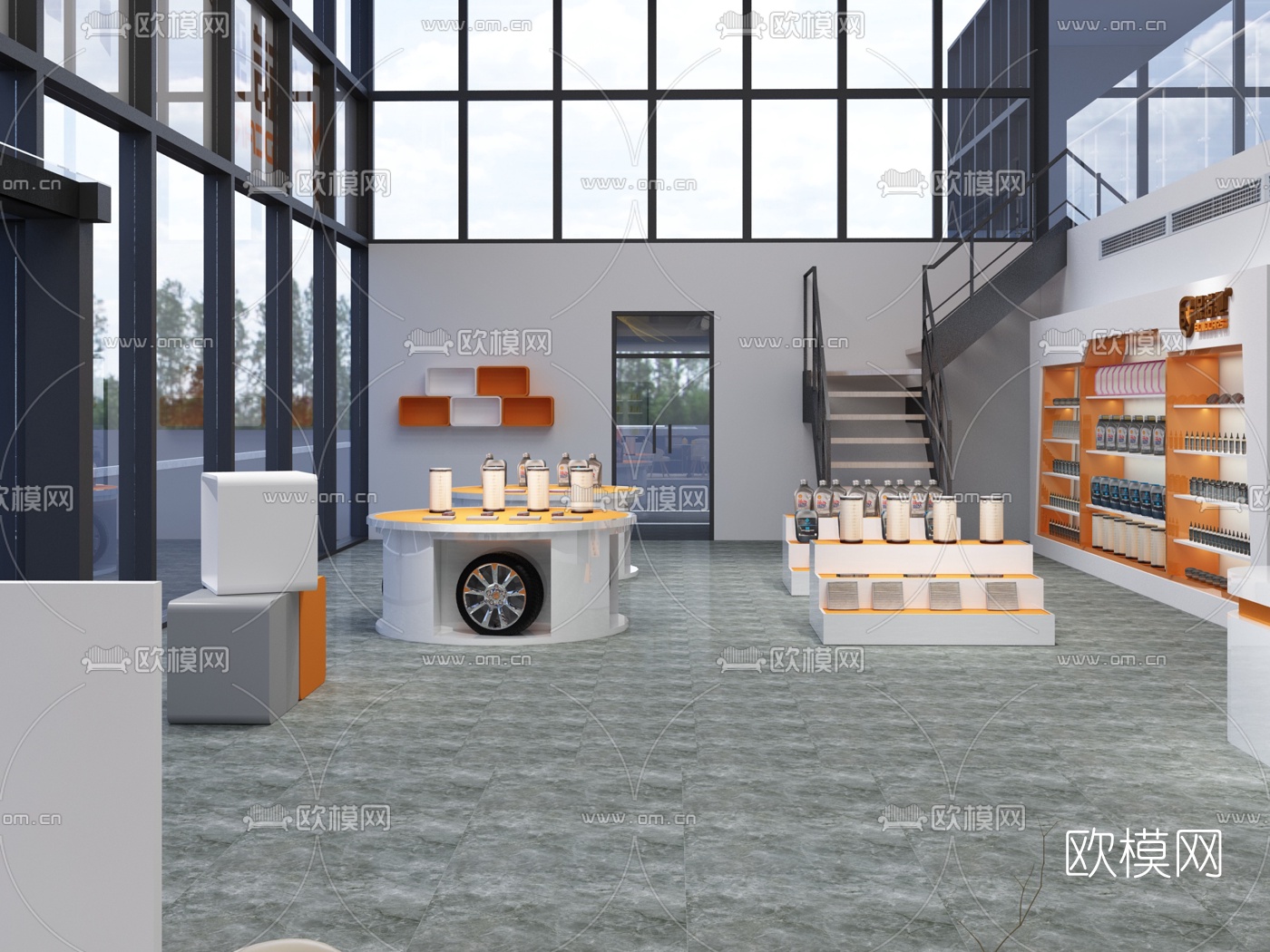 现代汽车维修店免费3d模型下载（渲染图1）