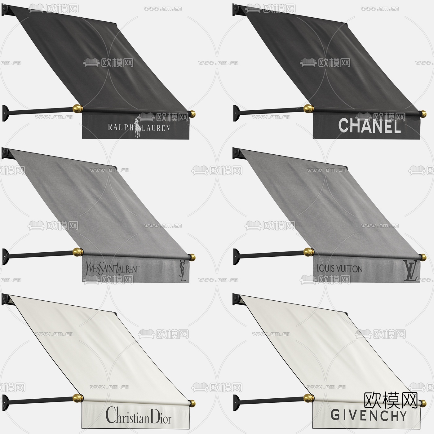 现代雨棚遮阳棚3d模型下载