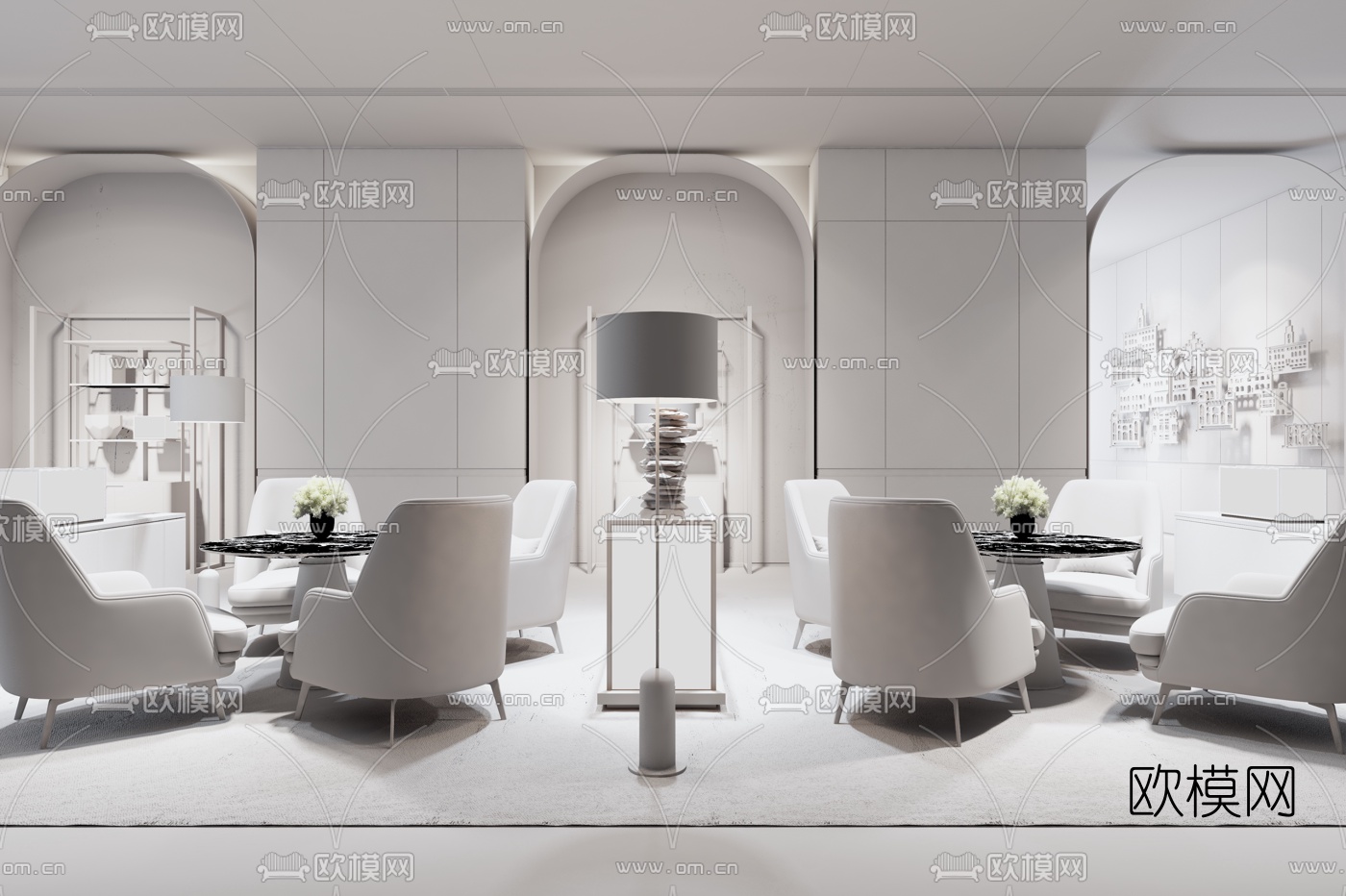 朗联设计 现代售楼处洽谈区3d模型