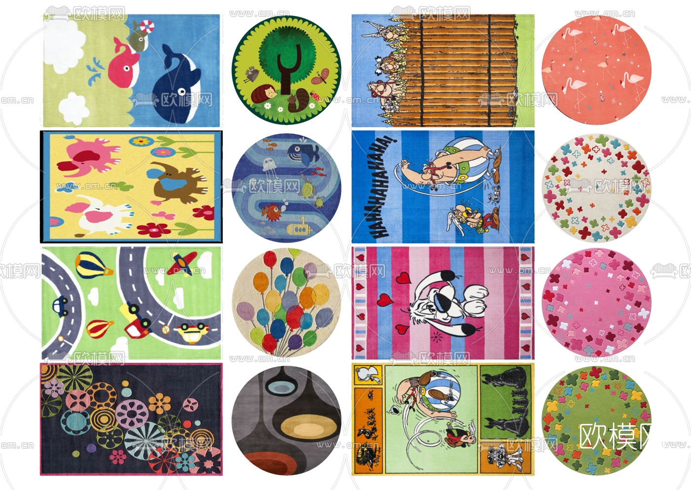 北欧儿童地毯su模型下载