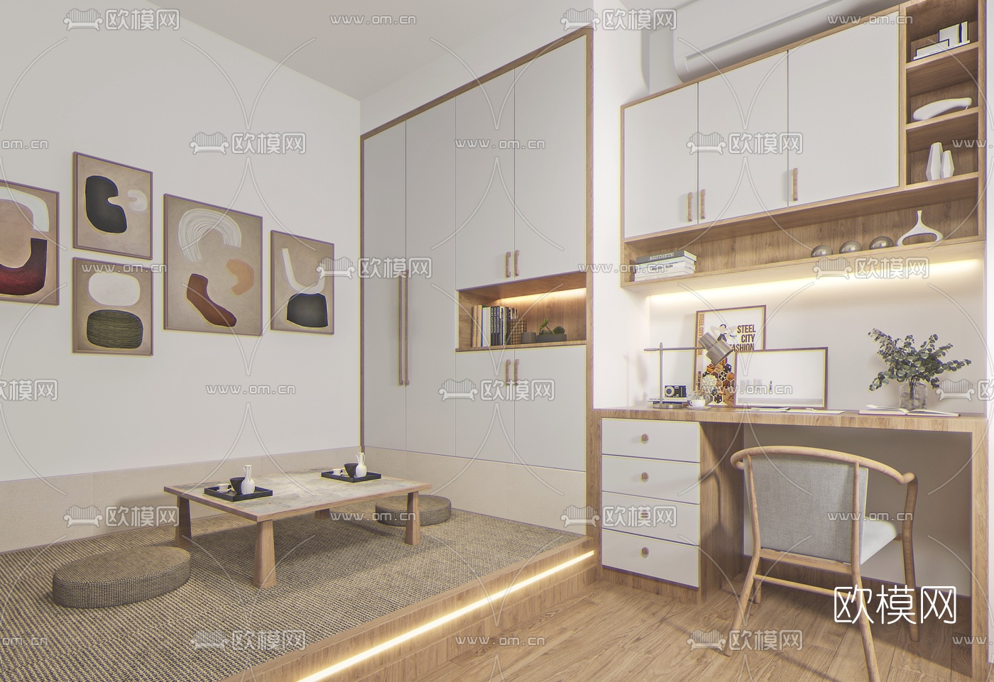 日式榻榻米卧室3d模型