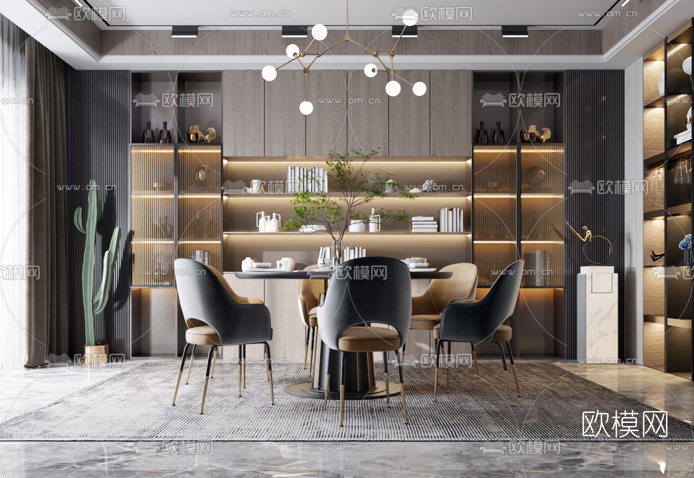 现代餐厅3d模型