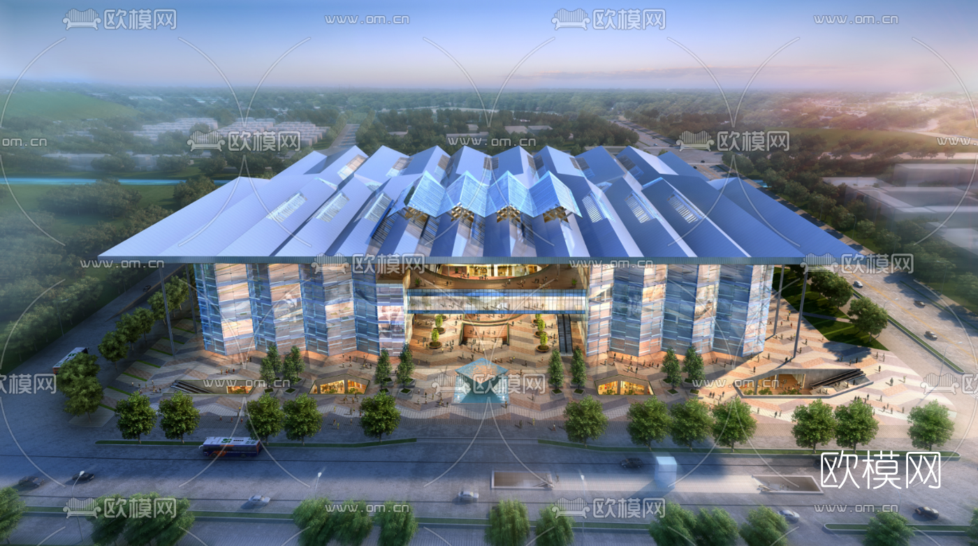 现代汽车站su模型下载（渲染图3）