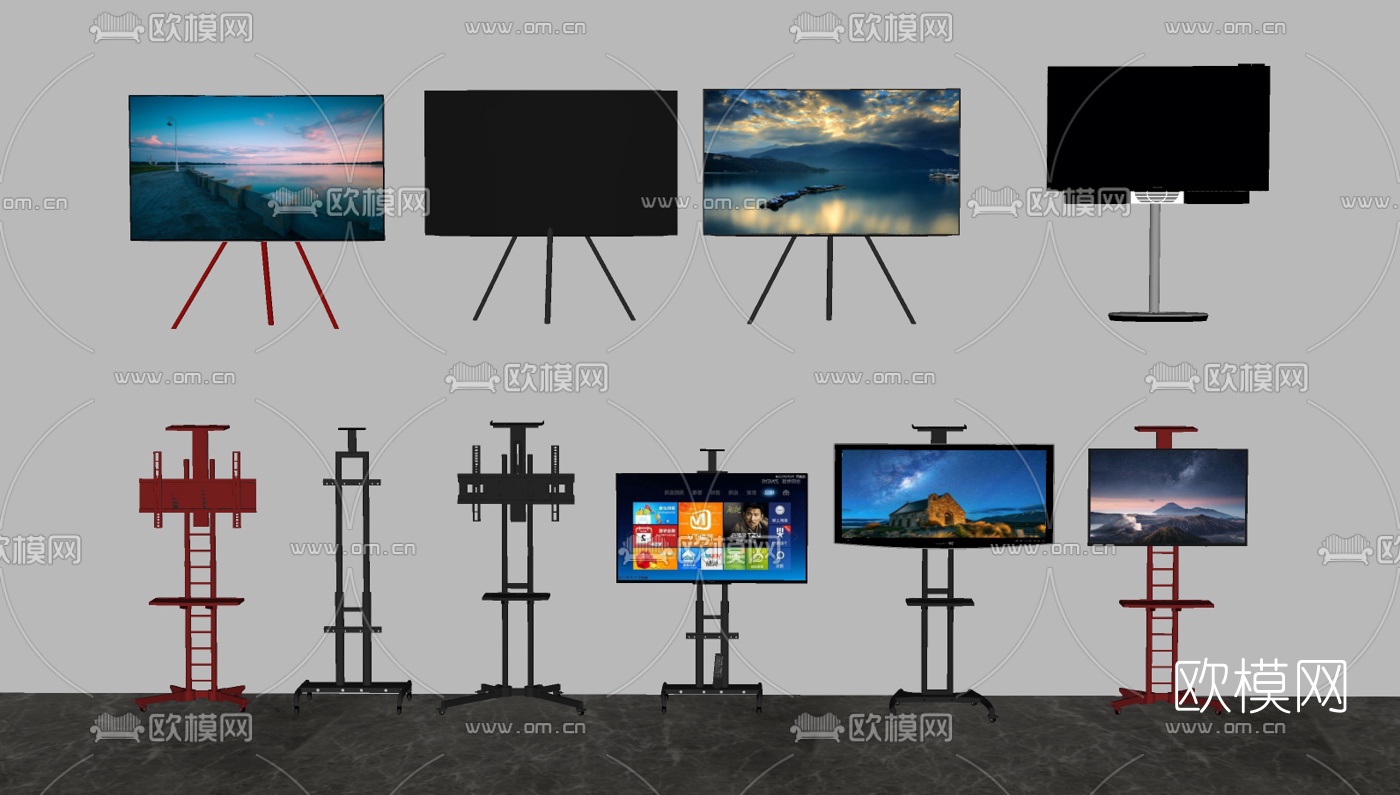 现代电视支架su模型