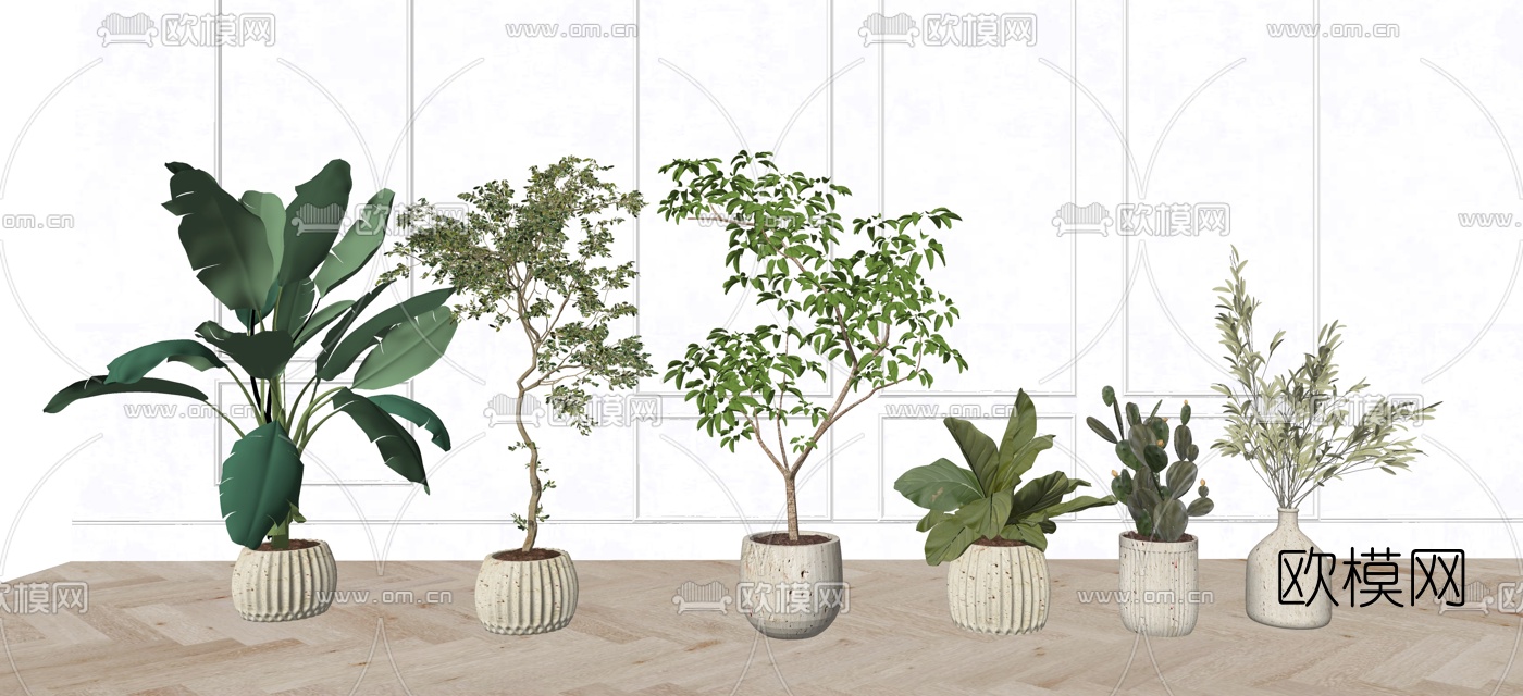 现代绿植盆栽su模型