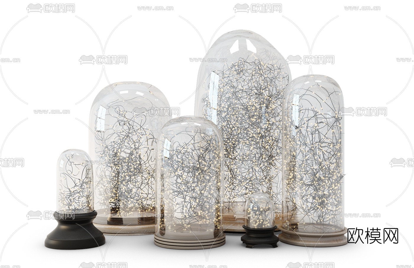 现代玻璃罩落地装饰灯免费3d模型下载